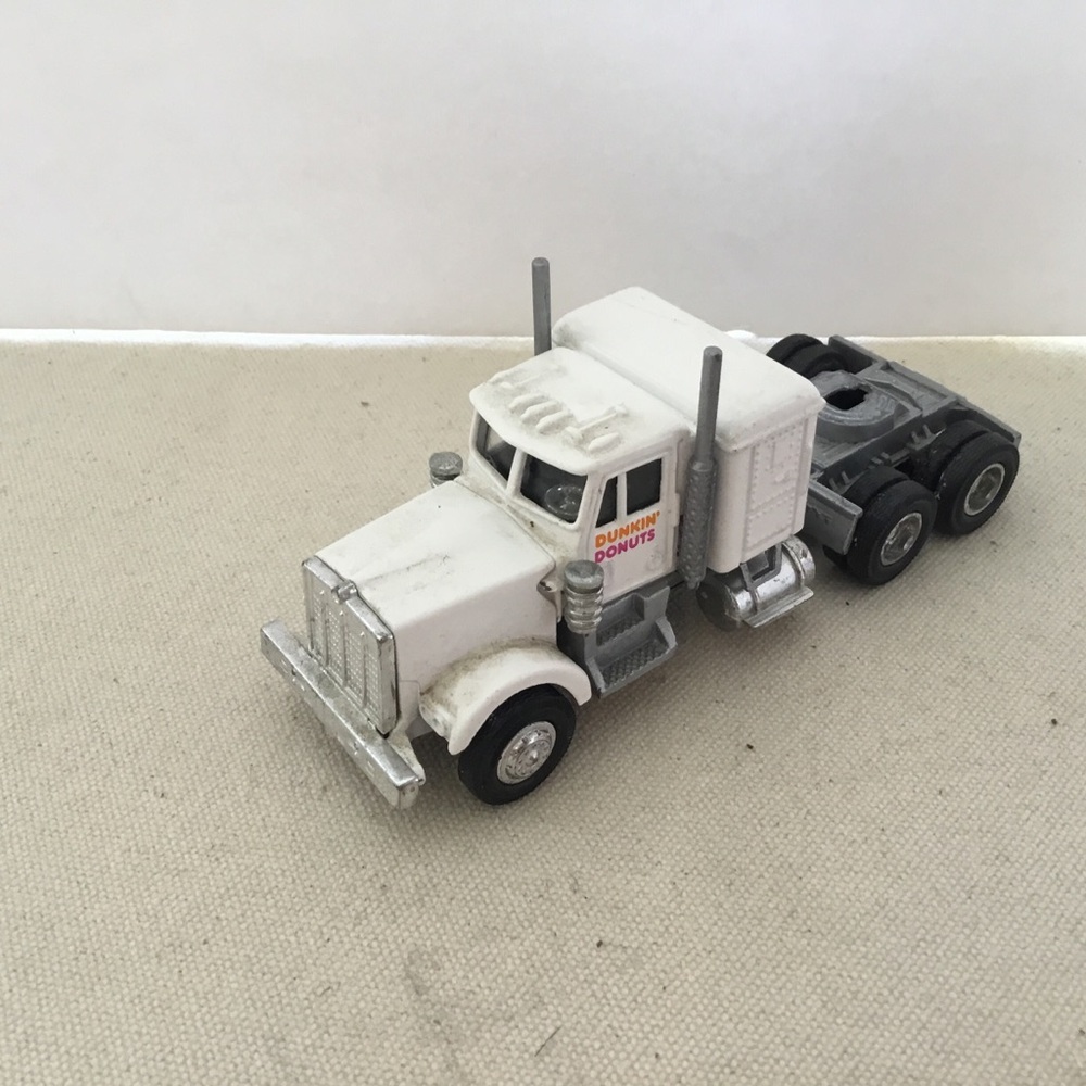 Dunkin Donuts white Die cast tractor. Vintage